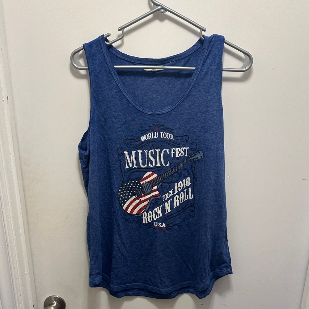 Maurices Blue Graphic 'Music Fest' Tank Top